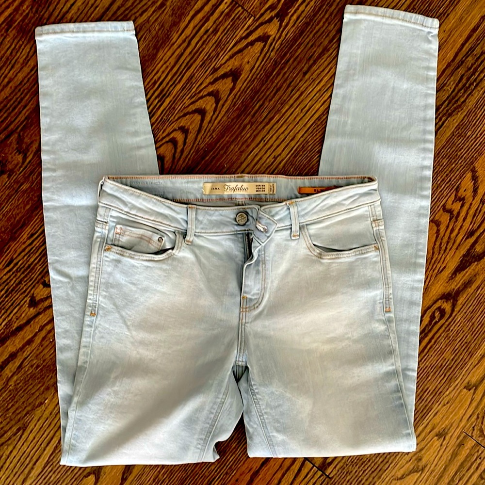 Light powdery blue slim skinny jeans Zara
